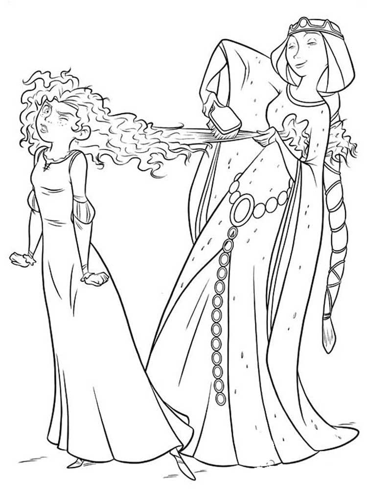 Coloriage Mérida et La Reine Elinor