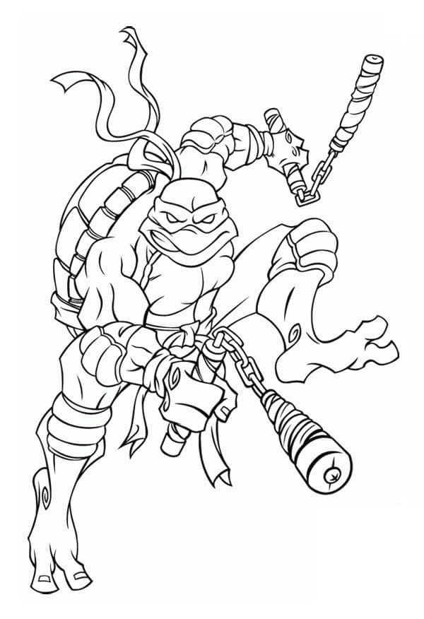 Michelangelo de Tortues Ninja coloring page