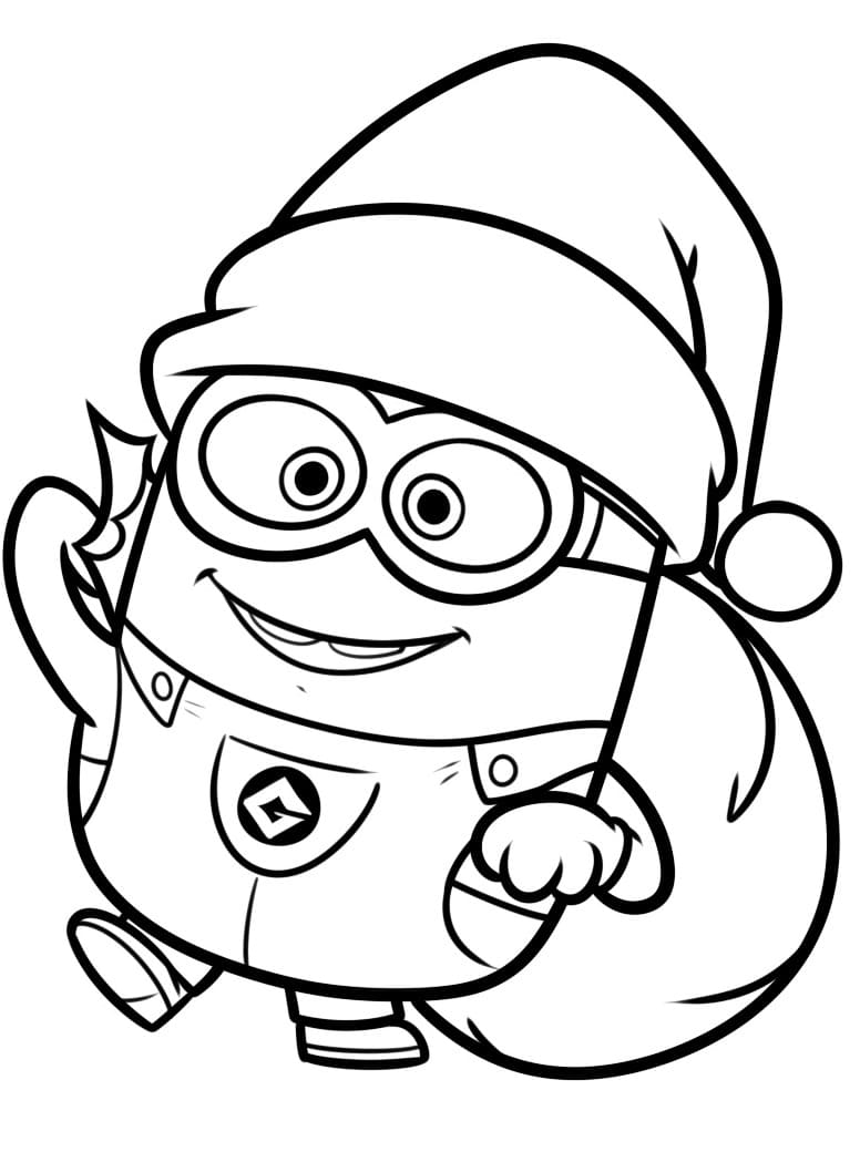 Coloriage Minion Bob à Noël