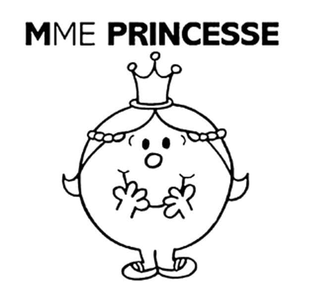 Mme Princesse Monsieur Madame coloring page