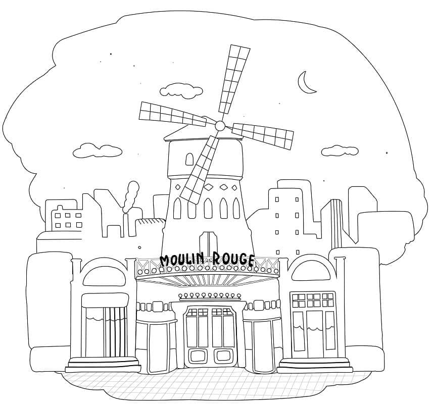Coloriage Moulin Rouge 1