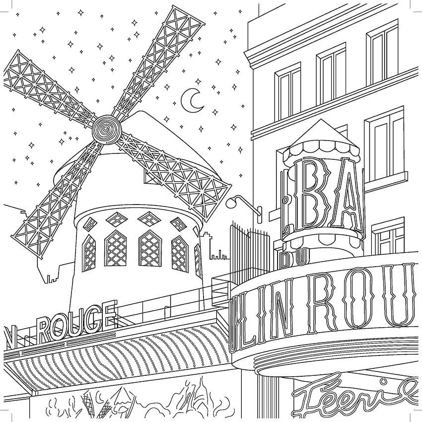 Coloriage Moulin Rouge 4