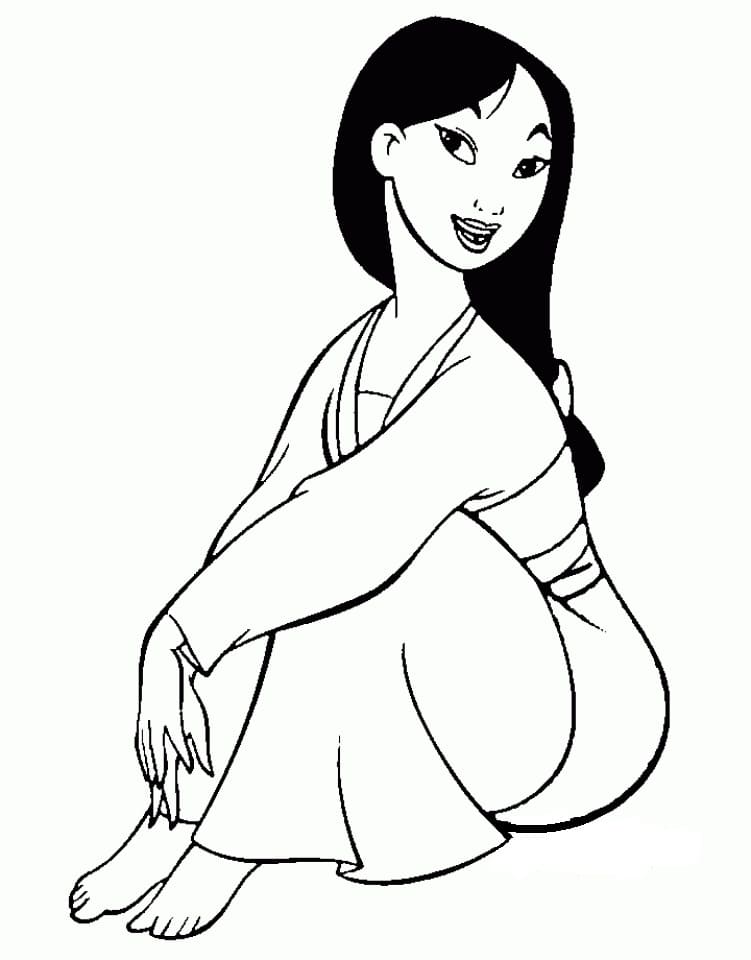 Mulan Heureuse coloring page