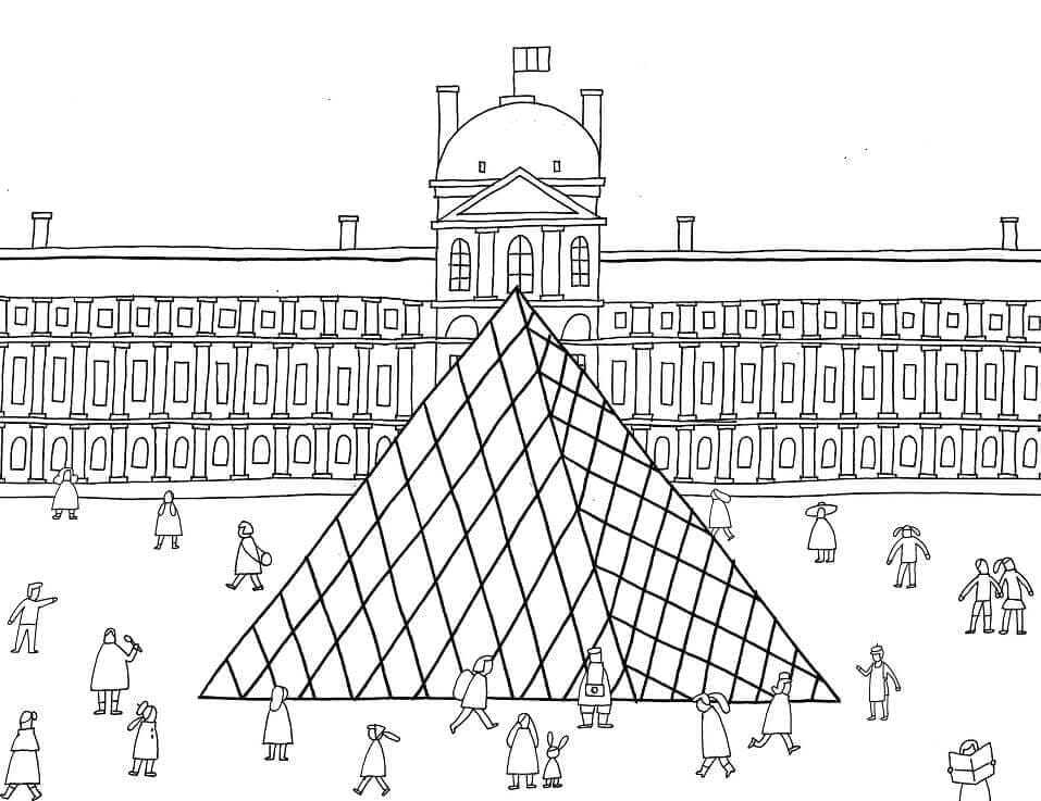 Musée du Louvre coloring page