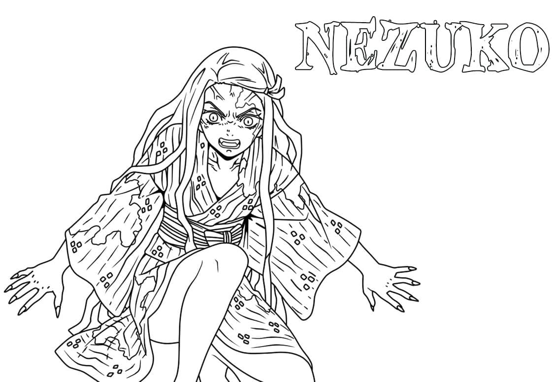 Nezuko 5 coloring page