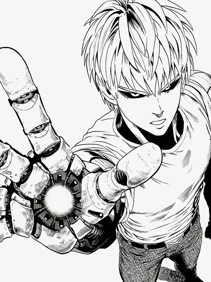 Coloriage One Punch Man Genos