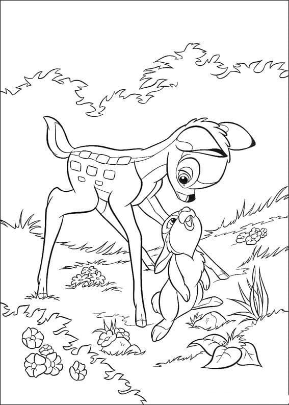 Coloriage Panpan et Bambi