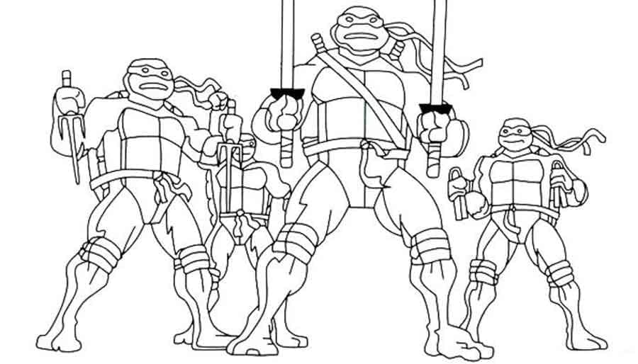 Personnages dans Tortues Ninja coloring page