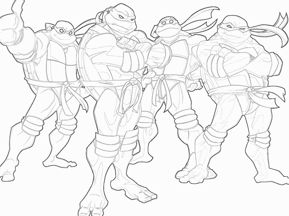 Personnages de Tortues Ninja coloring page
