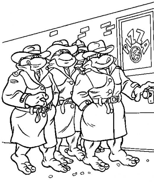 Personnages des Tortues Ninja coloring page