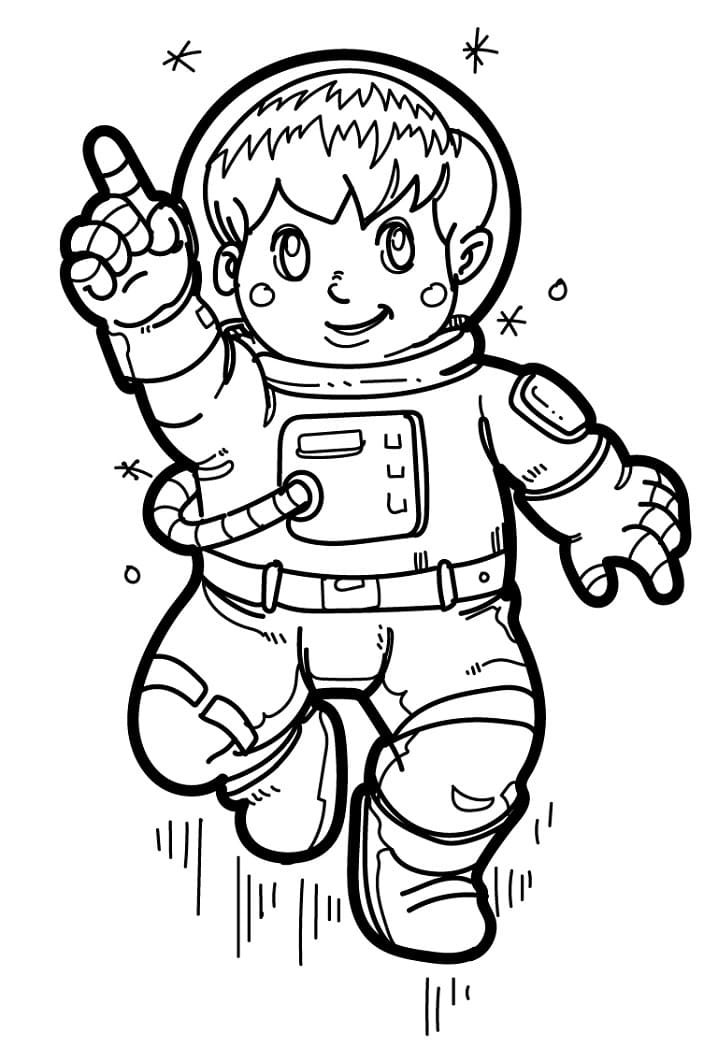 Petit Astronaute coloring page