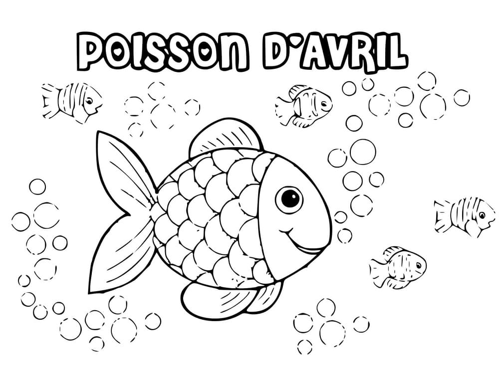 Poisson d’avril coloring page