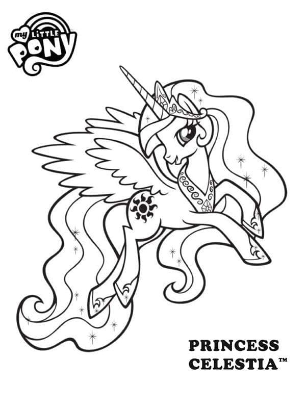 Coloriage Princesse Célestia dans My Little Pony