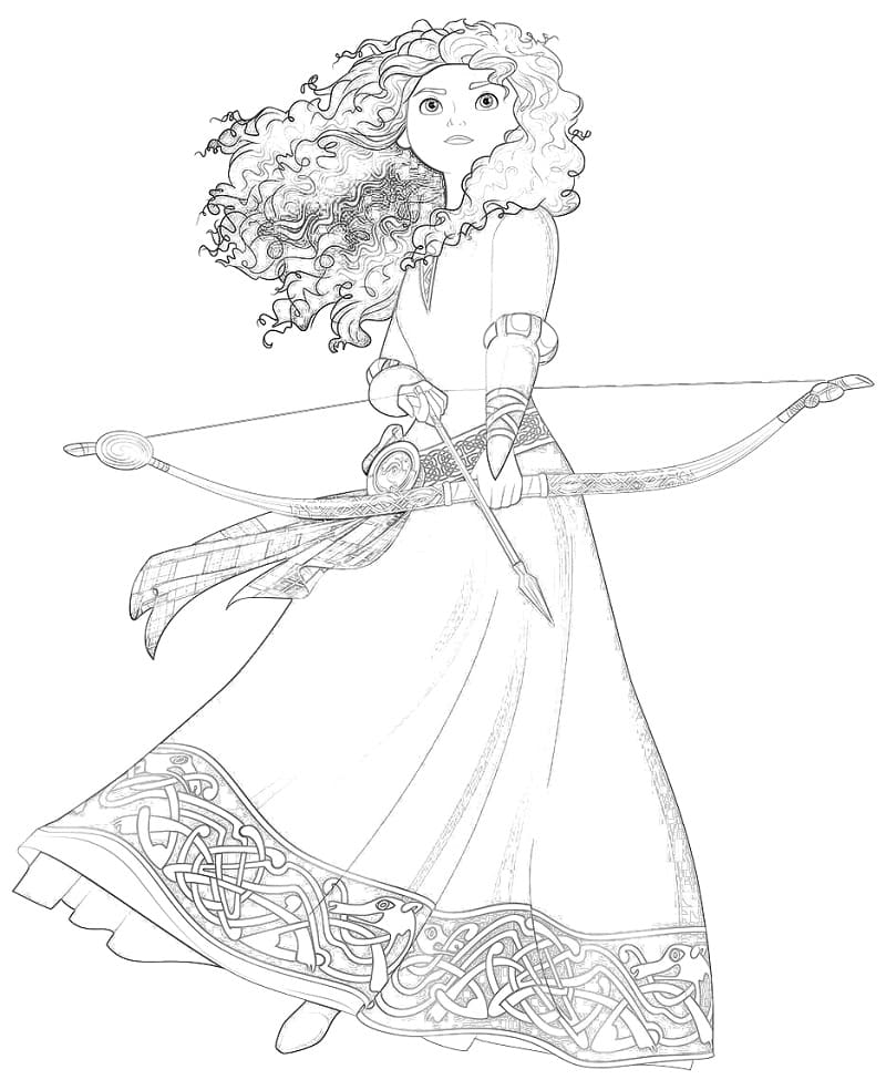 Princesse Mérida de Disney Pixar coloring page