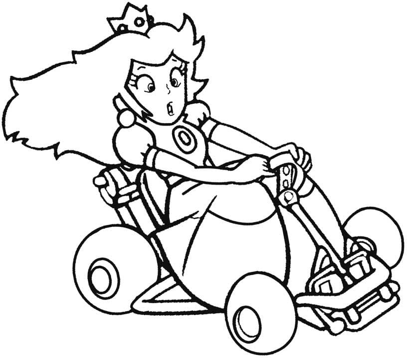 Princesse Peach de Mario Kart coloring page