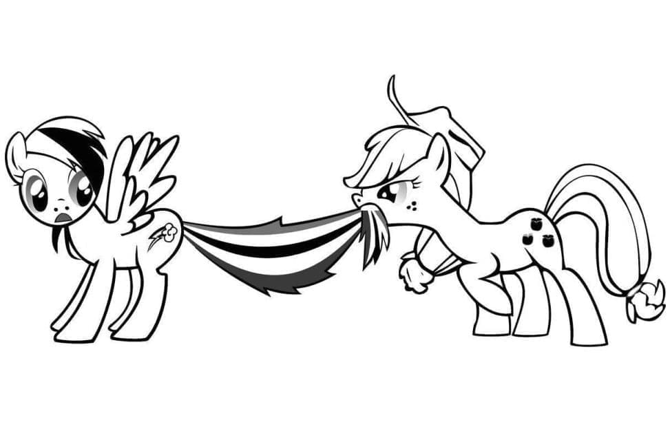 Rainbow Dash et Applejack de My Little Pony coloring page
