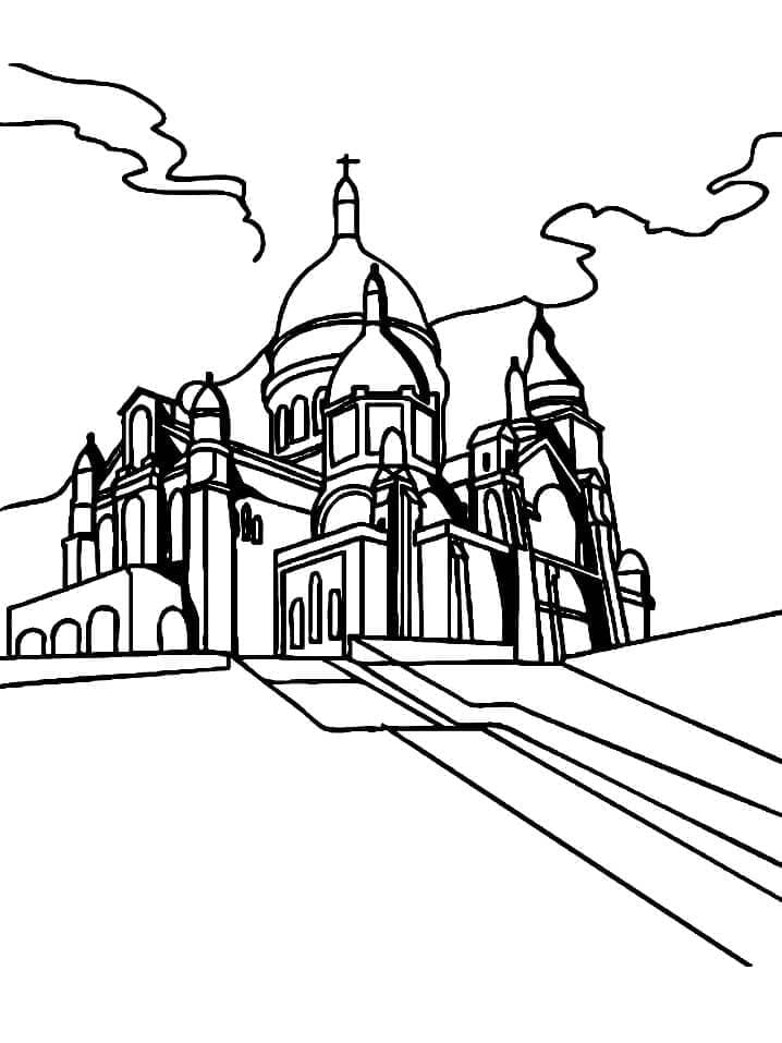 Sacré Coeur Basilica coloring page