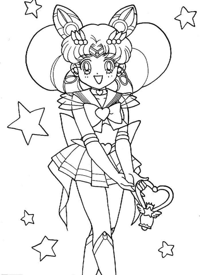 Coloriage Sailor Chibi Moon de Anime Sailor Moon