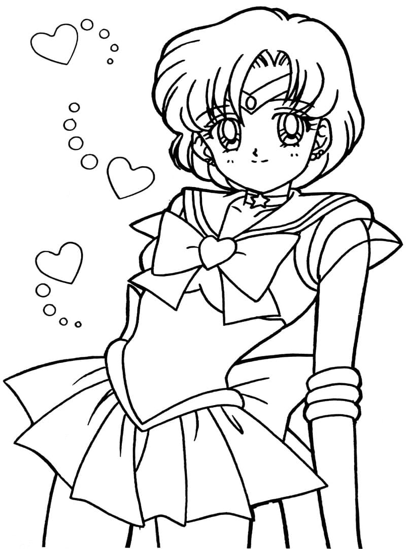 Coloriage Sailor Mercury de Sailor Moon