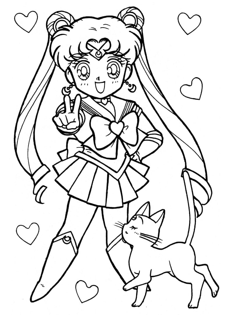 Coloriage Sailor Moon Gratuit Pour les Filles