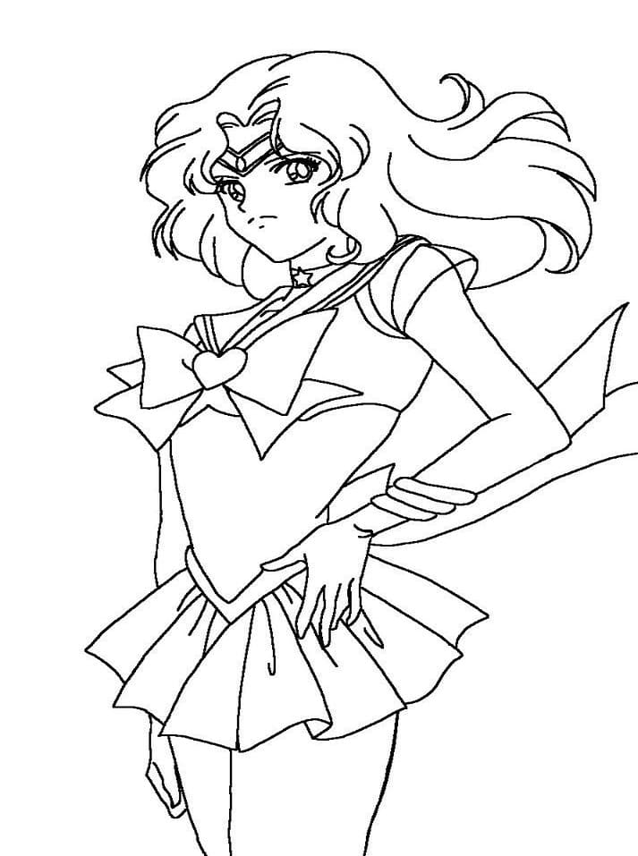 Coloriage Sailor Neptune de Sailor Moon