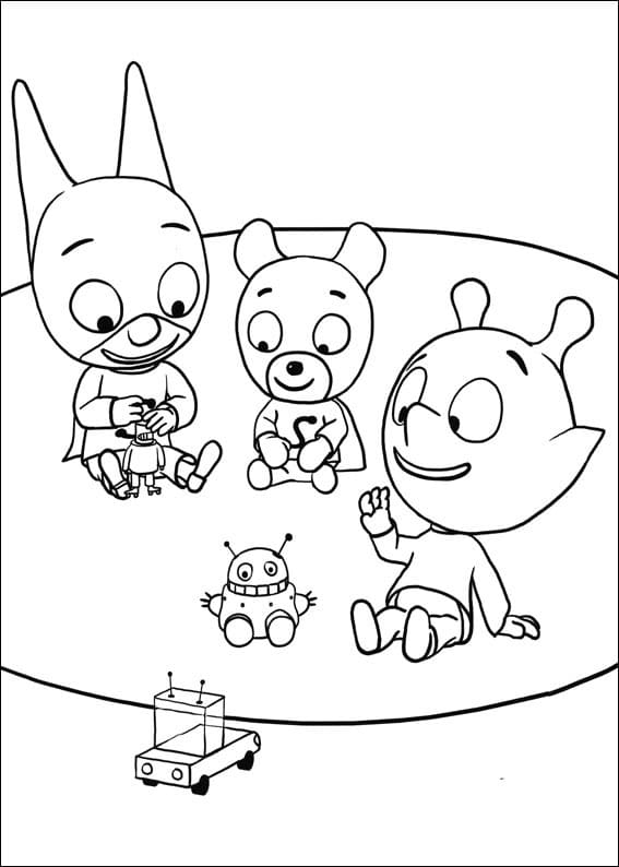 SamSam joue avec ses amis coloring page