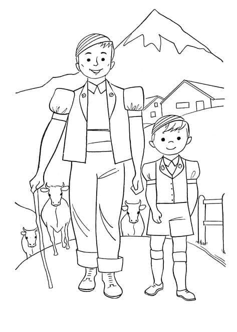 Suisses coloring page