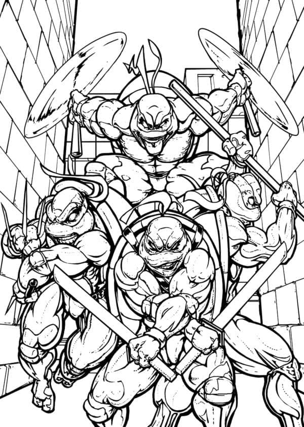 Superbes Tortues Ninja coloring page