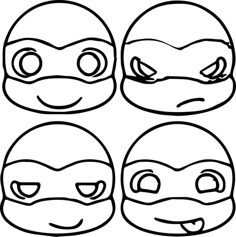 Tortues Ninja Chibi coloring page