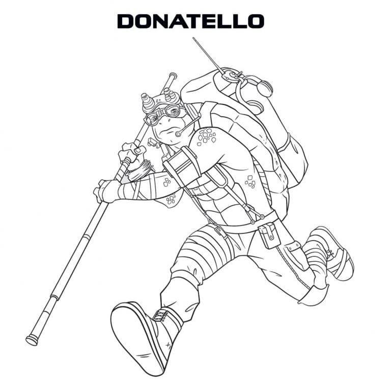 Coloriage Tortues Ninja Donatello 1