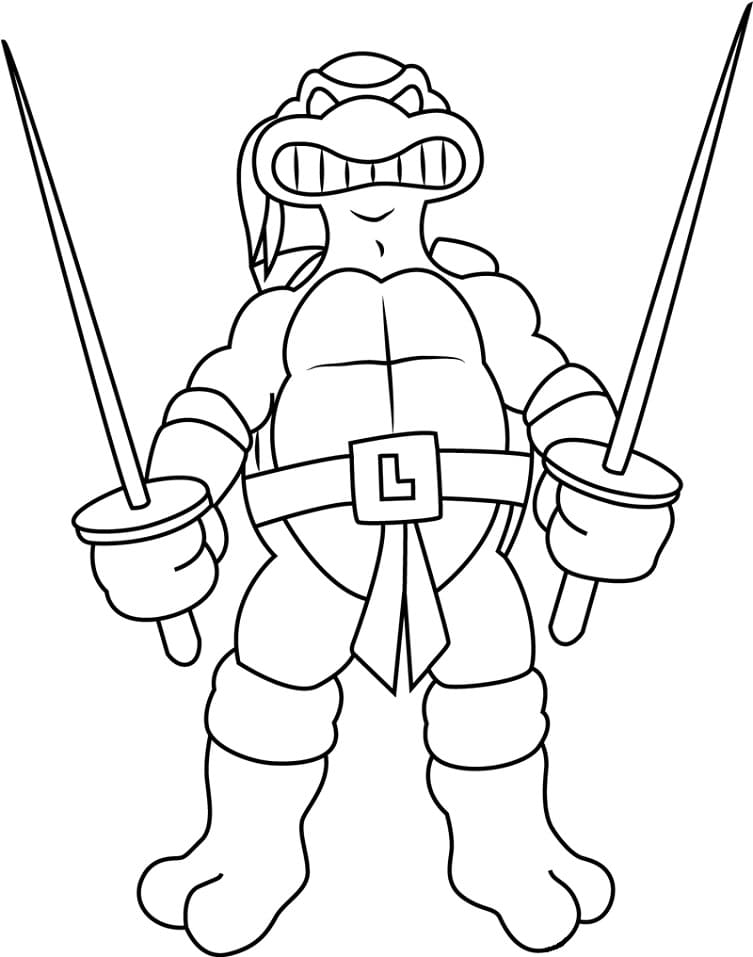 Tortues Ninja Leonardo 1 coloring page