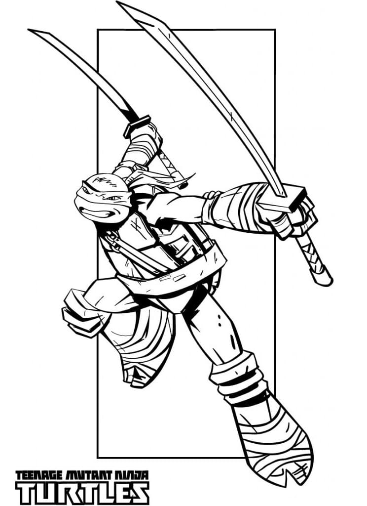 Tortues Ninja Leonardo coloring page