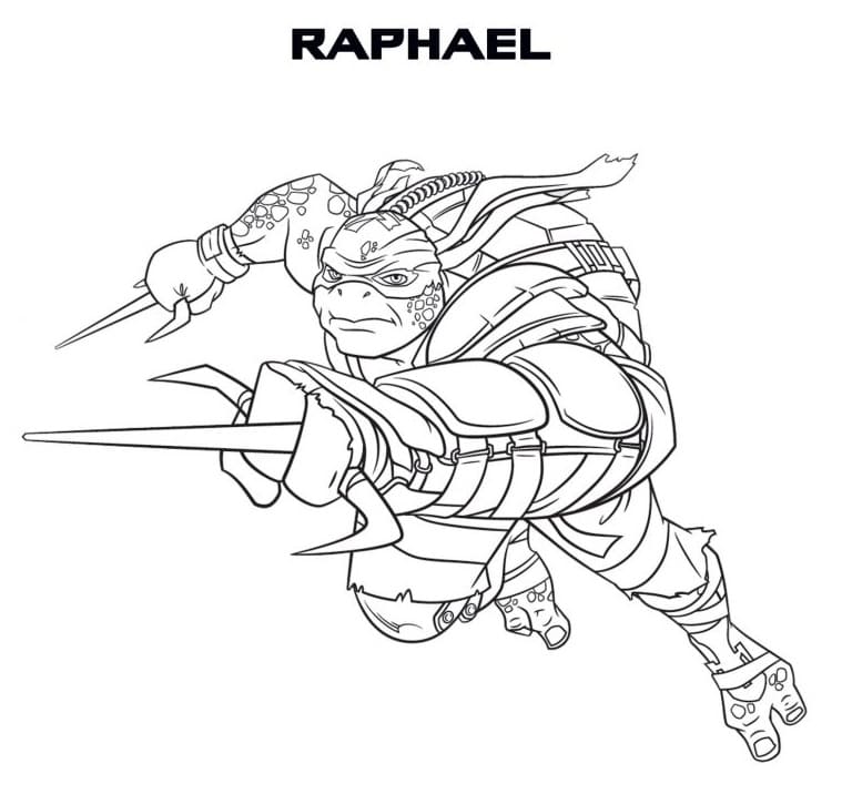 Coloriage Tortues Ninja Raphaël