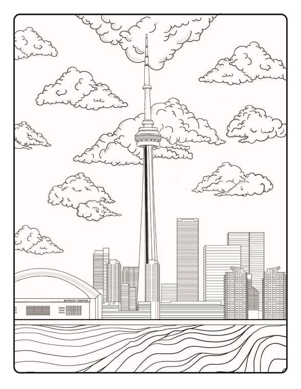Tour CN à Toronto, Canada coloring page