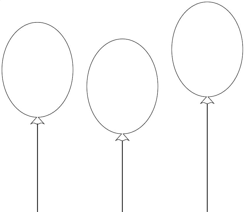 Trois Ballons Simples coloring page