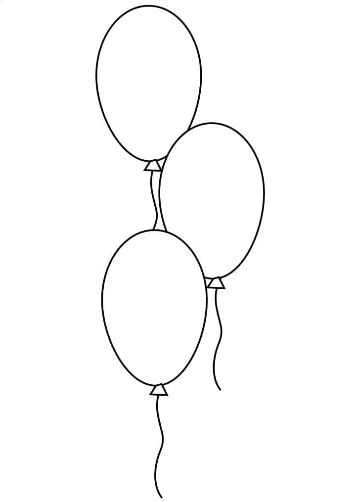 Trois Ballons coloring page