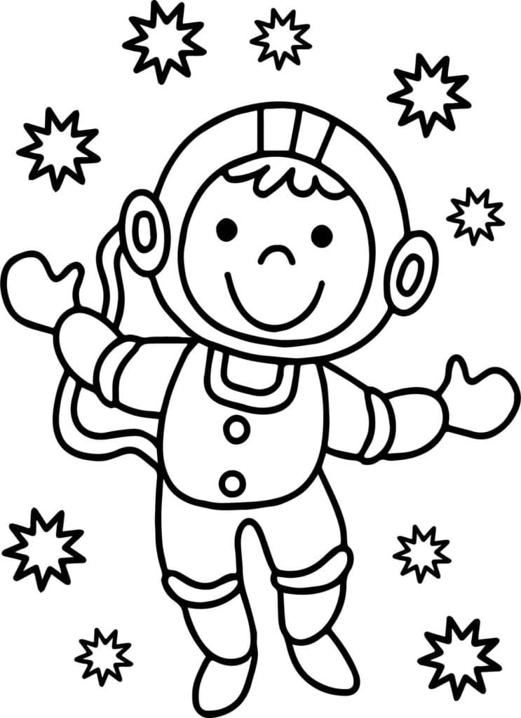 Un Adorable Astronaute coloring page