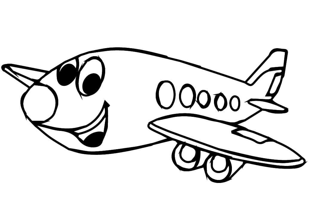 Coloriage Un Avion Animé