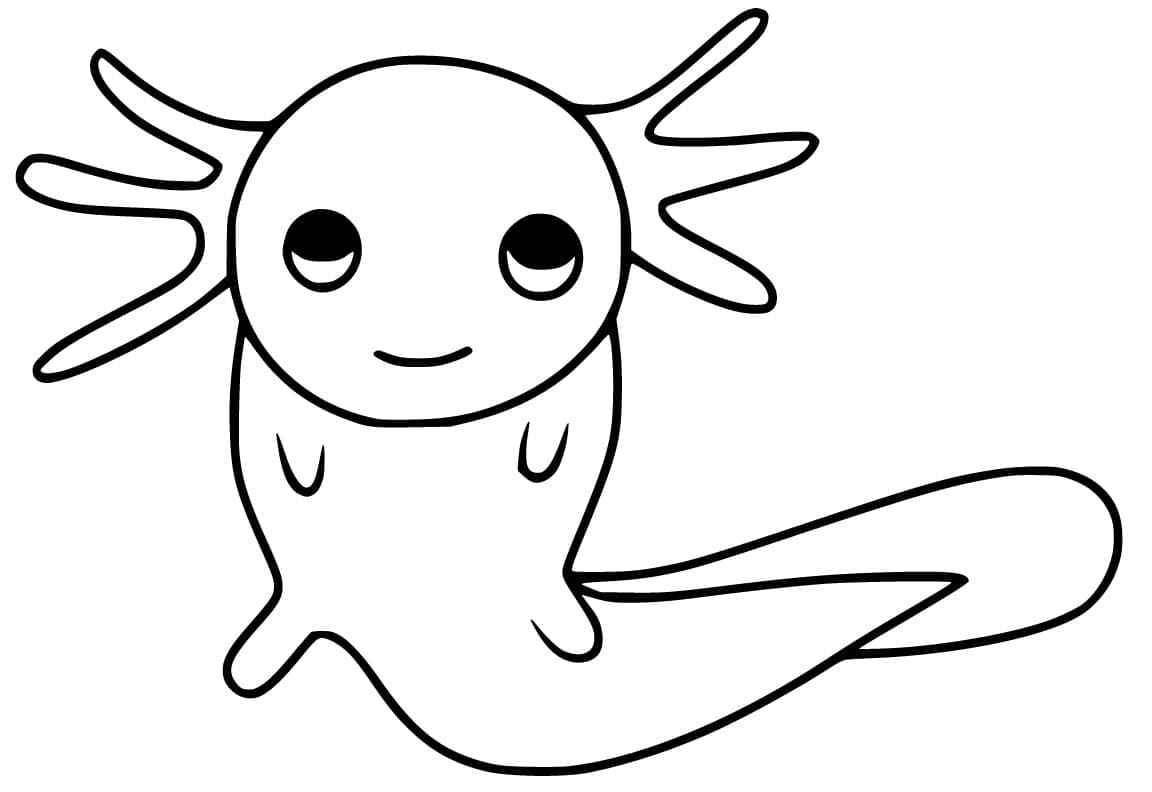 Un Axolotl Mignon coloring page