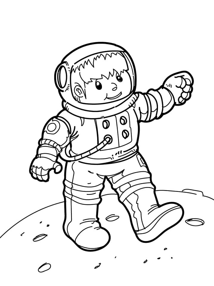 Coloriage Un Petit Astronaute
