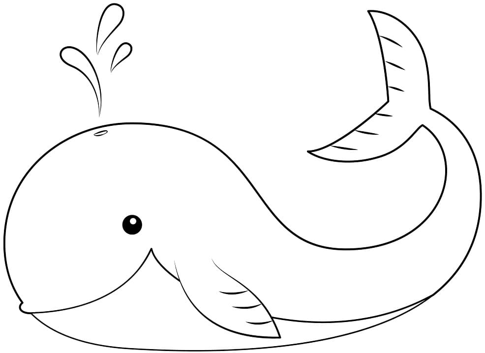 Une Baleine de Dessin Animé coloring page