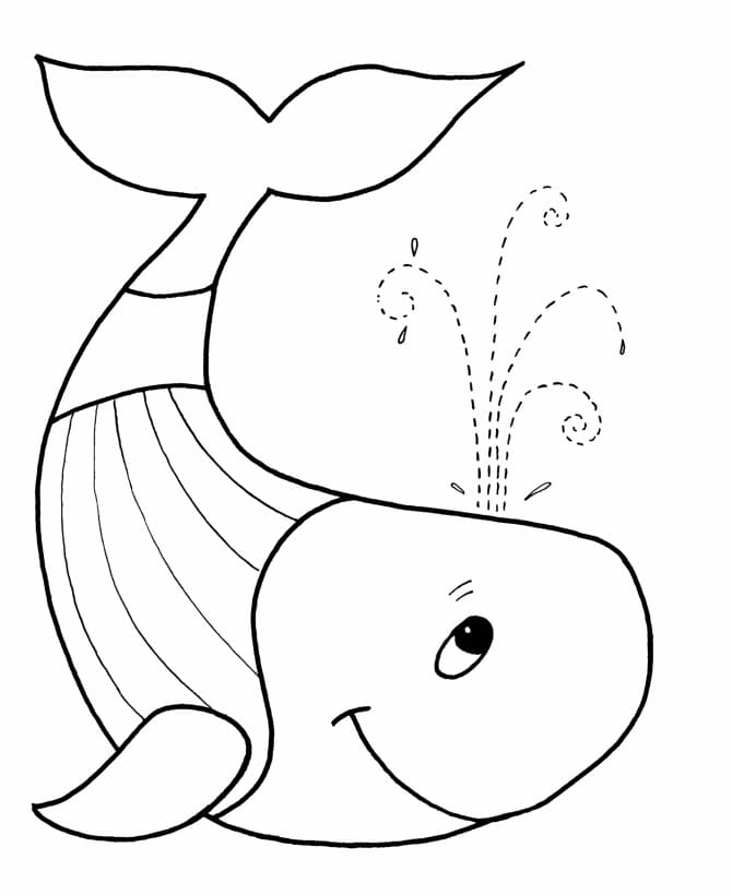 Une Baleine Heureuse coloring page