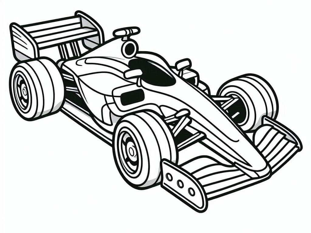 Coloriage Une belle voiture de course