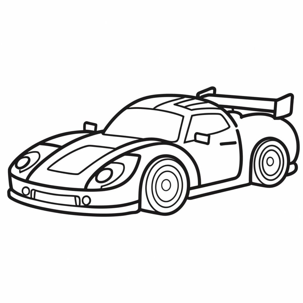 Coloriage Une Jolie Voiture de Course