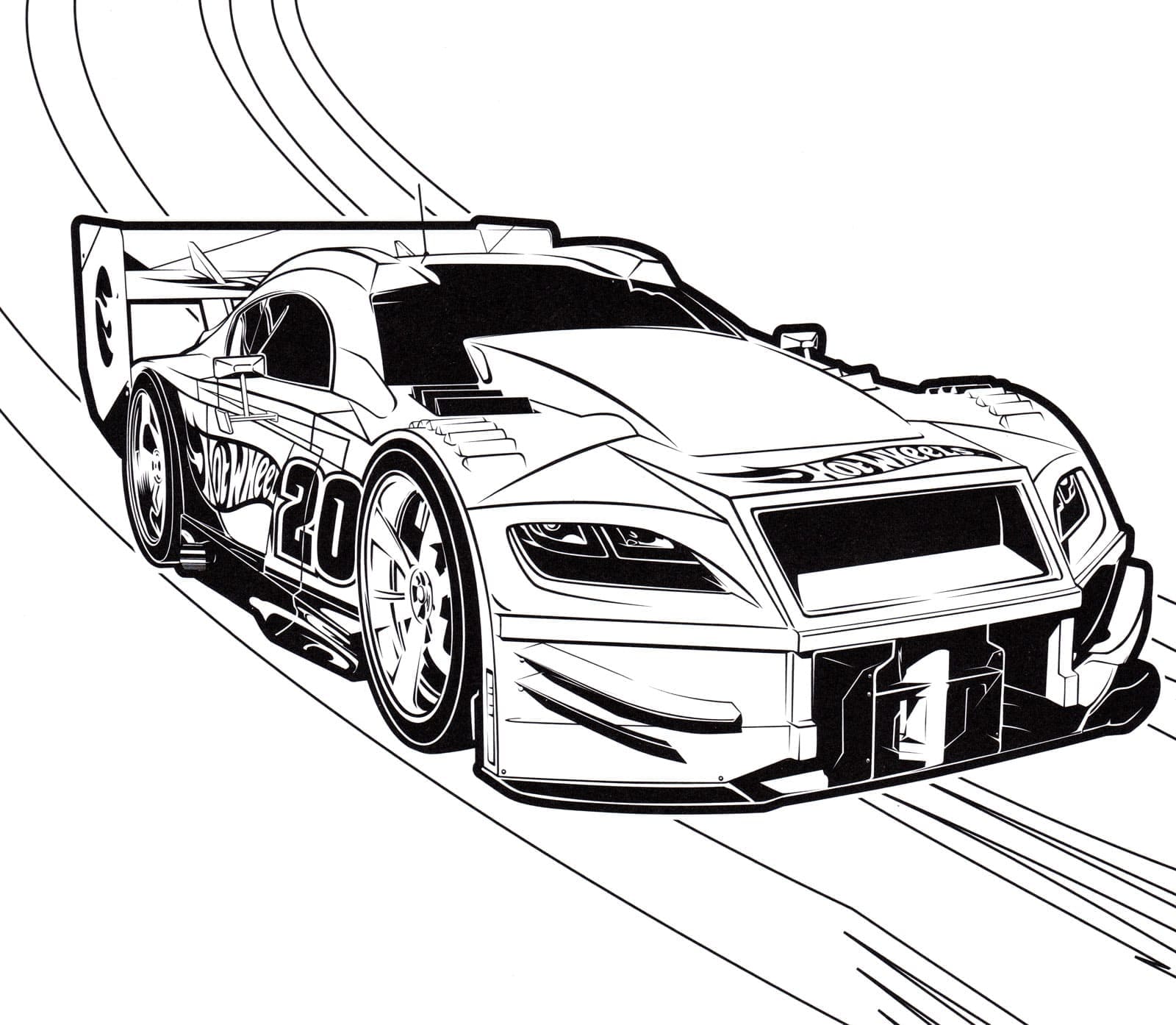 Coloriage Une Voiture de Course Rapide