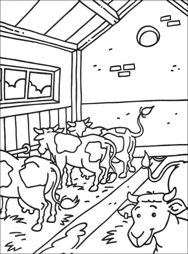 Coloriage Vaches à la Ferme