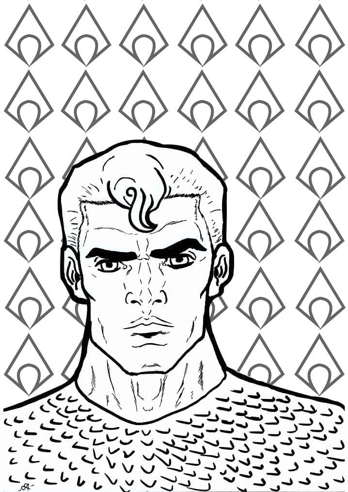 Visage de Aquaman coloring page