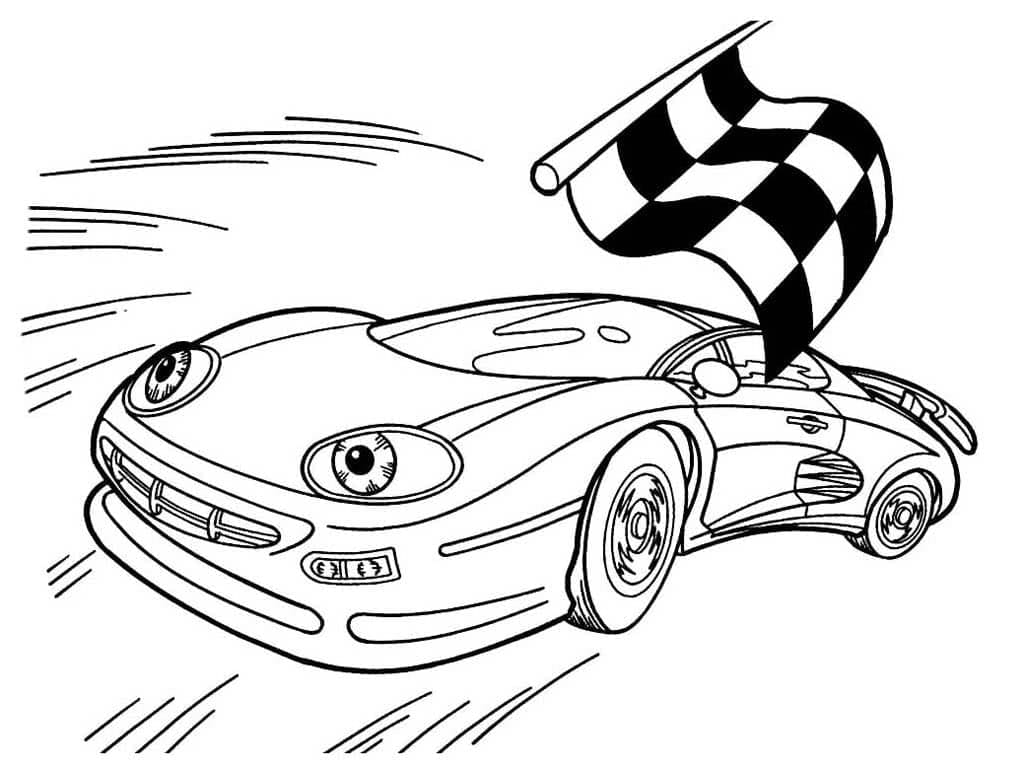 Coloriage Voiture de Course Animée