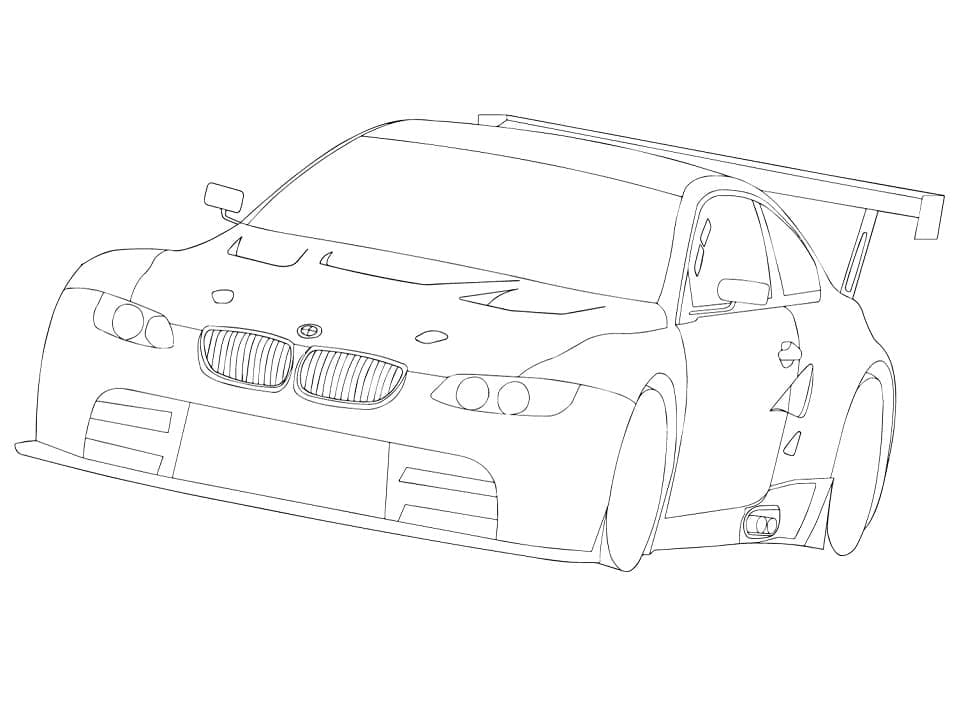 Coloriage Voiture de Course BMW E92 M3 GTR