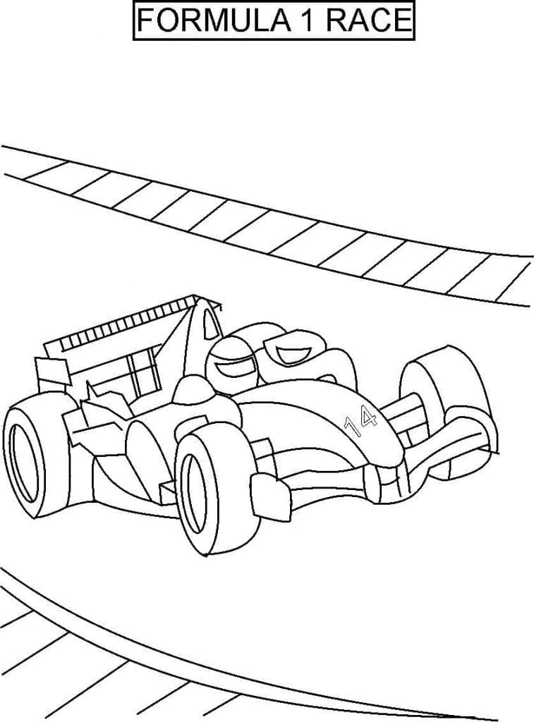 Coloriage Voiture de Course de Formule 1